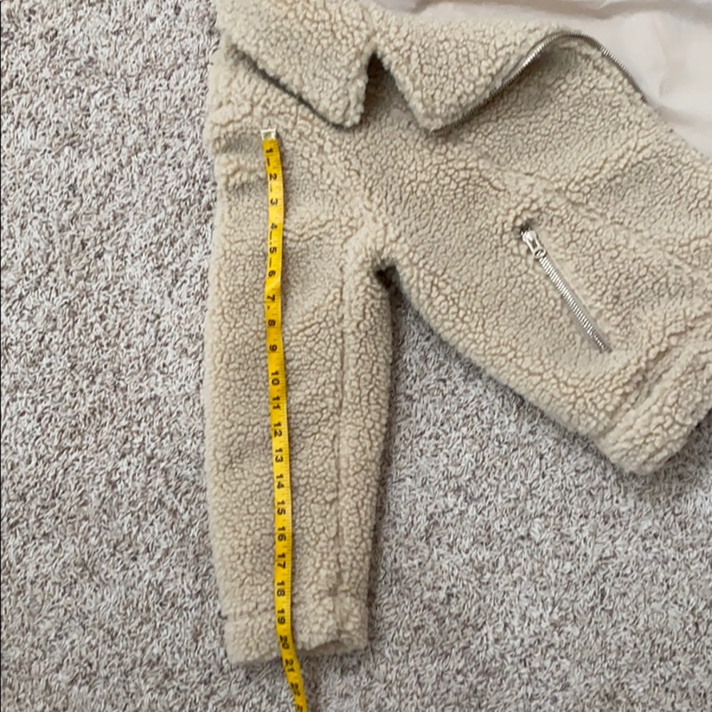 H&M Moto Teddy/Faux Shearling Jacket Size 8 - Picture 8 of 9